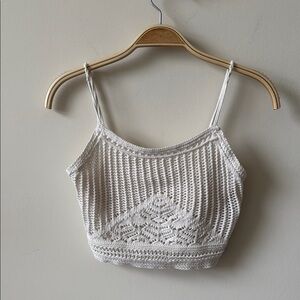 Abercrombie & Fitch Cream Crochet Crop Camisole